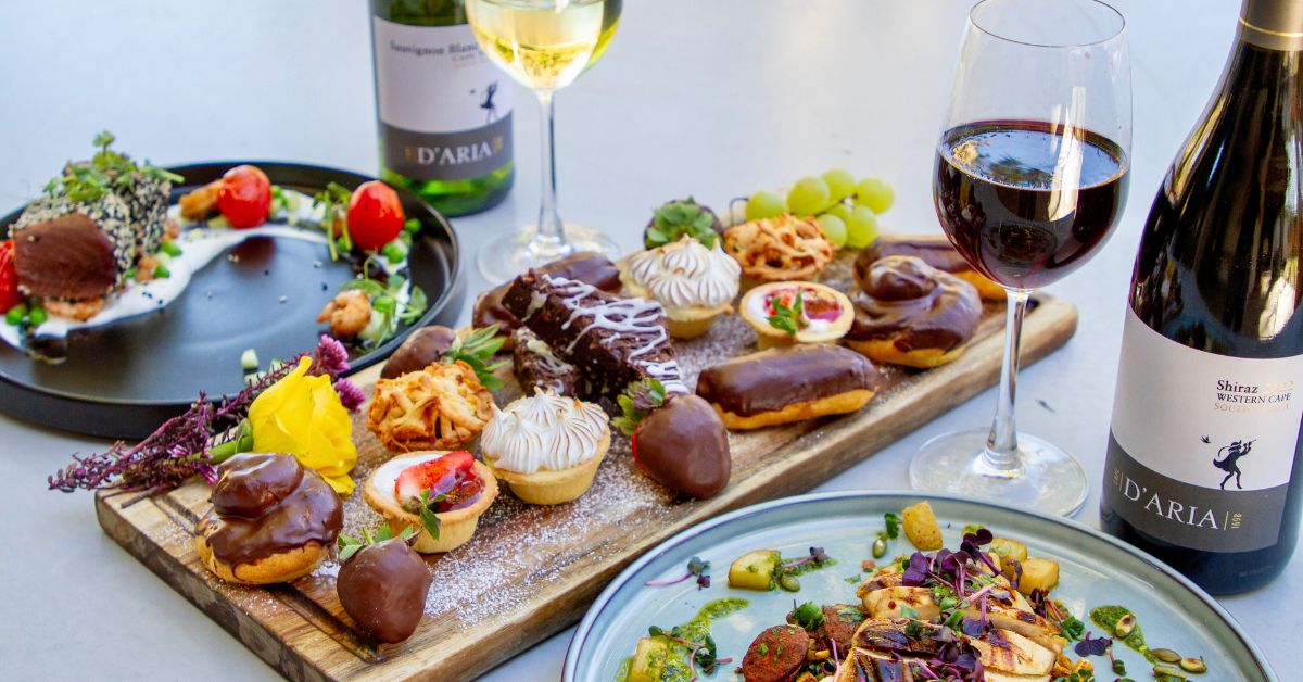 A food and wine platter from D'Aria