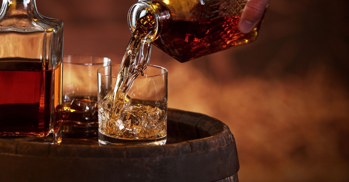 potstill brandy being poured into a glass