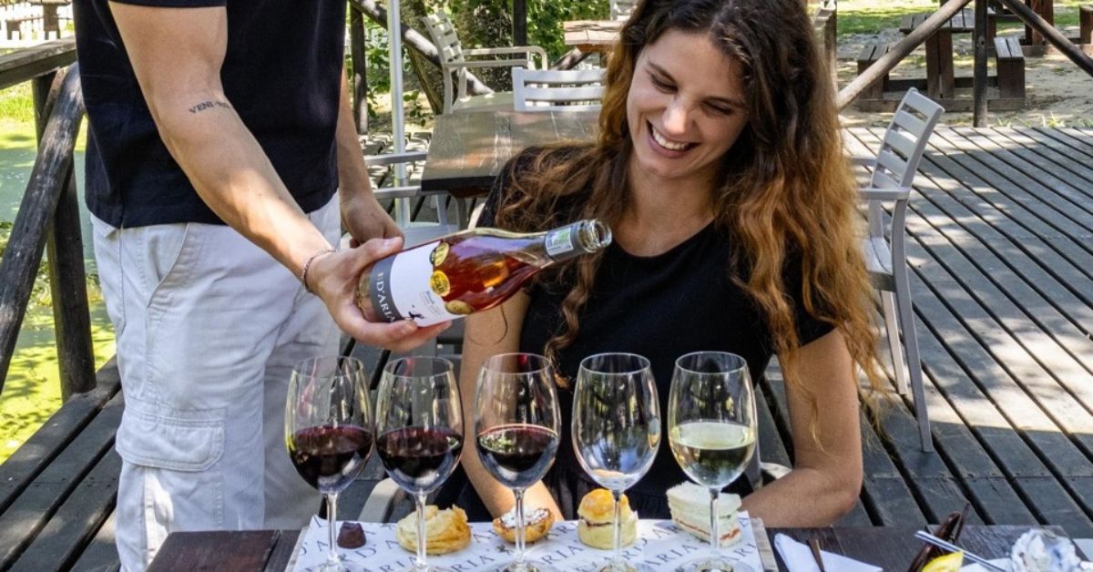 wine club - lady enjoying a wine tasting