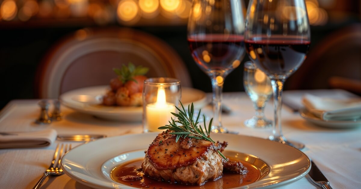 durbanville wine route restaurants Feature Image- Gourmet meal paired with red wine