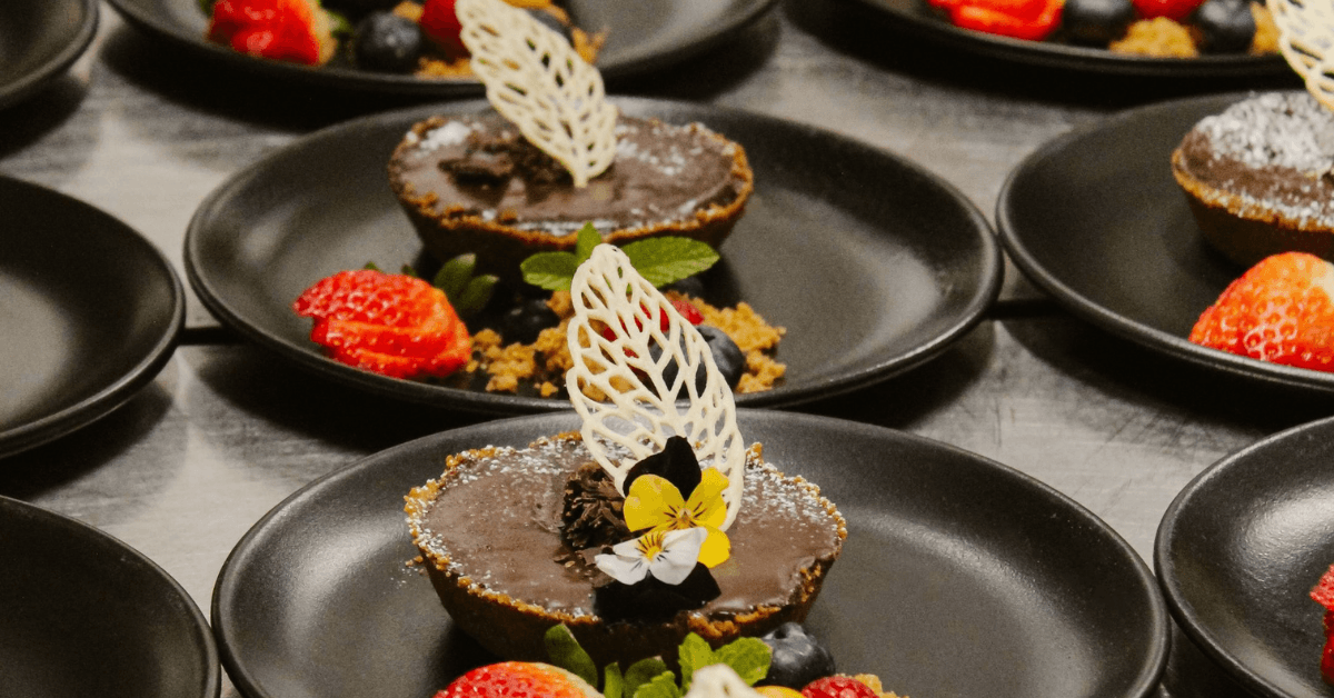 Elegant plated wedding dishes served at D'Aria Winery Reception 
